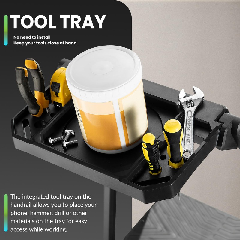 XinSunho 4 Step Ladder, Foldable Handrail & Tool Tray Stool