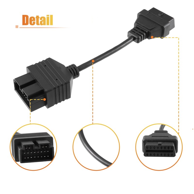 QUARKZMAN OBD 20-Pin Stecker zu Buchse OBD2 16-Pin Adapter Kabel