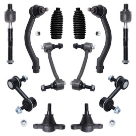 Detroit Axle - Front 12pc Suspension Kit for 06-11 Hyundai Azera, 06-10 Sonata, 2 Lower Ball Joints 4 Tie Rods 4 Front and Rear Sway Bars 2 Boots 2006 2007 2008 2009 2010 2011 Replacement