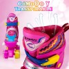 HC Life Patines Ajustables Niña 4 Llantas Luces Led Rosa