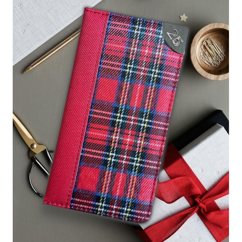 2025 Slim Week To View Tartan Material Slim Designer Diary