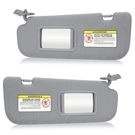 2Pcs Driver & Passenger Side Sun Visor Without Light Fit for Hyundai Elantra 2011 2012 2013 2014 2015, Replace for 852103X000TX, 852203X000TX Gray