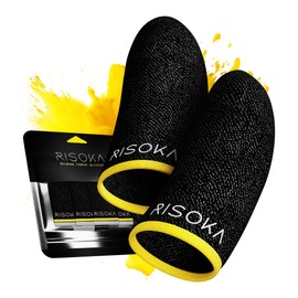 RISOKA® Pack of 10 Gaming Finger Sleeves - Extra High: 34% Silver Fibres - For Pro Mobile Gaming - PUBG Finger Sleeve - Finger Sleeve Gaming - PUBG Mobile Gaming Finger Sleeve - Finger Gloves