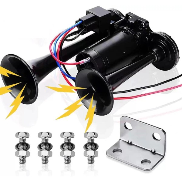Onimento 12V 600DB Super Loud Dual Electric Air Horns Kit
