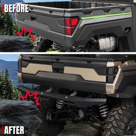 Rear Bumper, A & UTV PRO Rear Brush Guard Compatible with 2018-2024 2025 Polaris Ranger 1000 / XP 1000 / Crew XP 1000 Brushguard Accessories Replacement OEM #2882529, Black