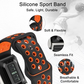 omee Silicone Sport Band Compatible with Whoop 5.0 Bands Strap Men Women, Breathable Sport Adjustable Waterproof Replacement Wristbands Straps for Whoop 5.0 Silicone Bands