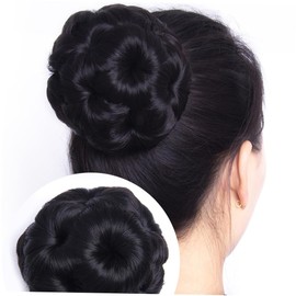 Ipetboom Wigs Donut Chignon Hair Bun Chignon Bun Wig Hair Bun Extension Hair Donut Extension Chignon Clip Nine Flowers Comb Bride