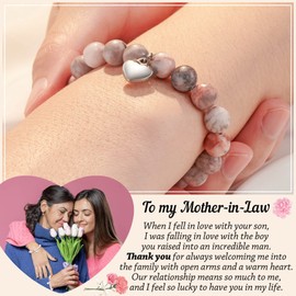 Shonyin Mother in Law Gifts from Daughter-in-Law Mother-in-Law Bracelet Mother of the Groom Gifts Daughter-in-Law Gifts for Mother-in-Law Pink Beads Bracelet Jewelry