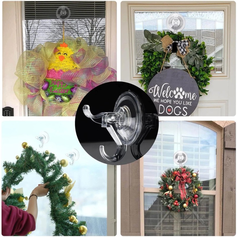 Antimbee 3 Pack Suction Cup Hooks, Clear 3 Pack, Transparent