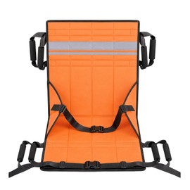 Transfer Sling for Elderly & Disabled, Patient Transfer Lift Assist, Transfer Board Alternative for Stairs, Chairs & Cars, Portable Stair Lift for Seniors, Emergency Evacuation Chair Pad (Orange)