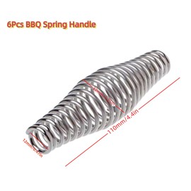 6Pcs Stainless Steel BBQ Spring Handles 4.4-Inch Long Heavy Duty for Wood Stoves, Grill, Stove, Pit Door Handles