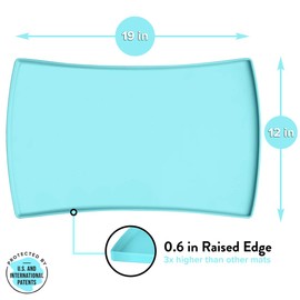 CatGuru Cat Food Mat, Small & Large Pet Food Mat, Waterproof Pet Mats for Food and Water, Silicone Cat Mat for Food, Non-Slip Pet Feeding Mat, Easy to Clean Cat Food Tray, Pet Bowl Mat (Small, Aruba)