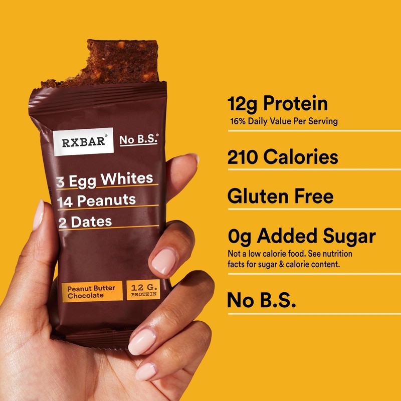 RXBAR Protein Bars, Protein Snack, Snack Bars, Peanut Butter Chocolate,