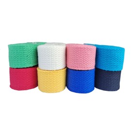Cotton Webbing 3/4 Inch 24 Yards 8 Colors Mediumweight Polyester Cotton Strap Webbing for Cloth Tote Bags Leash Straps DIY Crafts Outdoor Accessories (3/4 Inch-24 Yards-806, Mixed Color 6)
