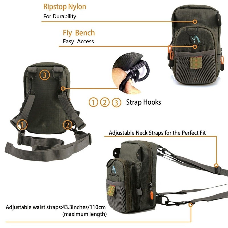 Maxcatch Fly Fishing Chest Pack Lightweight Chest Bag (V-comp Chest)