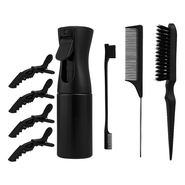 Haarbürste mit Haarsprühflasche, Haarstylingkamm, Entwirrungsbürste für natürliche, afrobritische Typen 3a-4c,