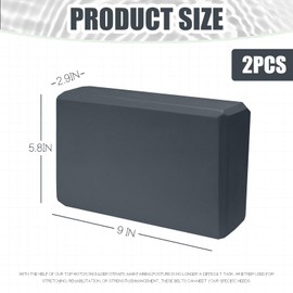 2 Pcs Yoga Blocks, 9"x6"x3" Foam Blocks Yoga Props for Pilates Stretching and Meditation Exercise Blocks Lightweight Yoga Essentials (Grey, normal)