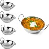 Copper Top Set of 4 Premium Stainless Steel Balti Serving
