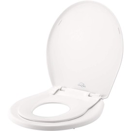 Little2Big Toilet Seat with Built-In Potty Training Seat, Slow Close, Durable Plastic, Made in USA, ROUND, White