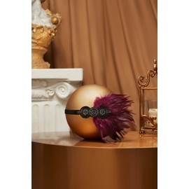 BABEYOND 1920s Flapper Headpiece Roaring 20s Great Gatsby Headband Vintage Feather Headband Burgundy