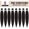 Pre-stretched Braiding Hair 16"-8 packs Professional Itch Free Hot Water