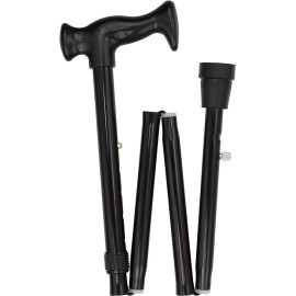 Royal RC Canes Black Adjustable Folding Retractable Ice Tip Orthopedic Handle Cane