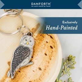 DANFORTH Barred Owl Keychain - Handcrafted Pewter - 2 1/8 Inches Tall - Made in the USA