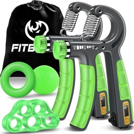 FitBeast Kit de entrenamiento fortalecedor de agarre, 2 pinzas de mano de conteo, 5 unidades, fortalecedor de antebrazo, estirador de dedos, fuerza de