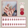 Nail Tips, 24 Pieces, Medium, Round, False Nails, Pink, Gradient,