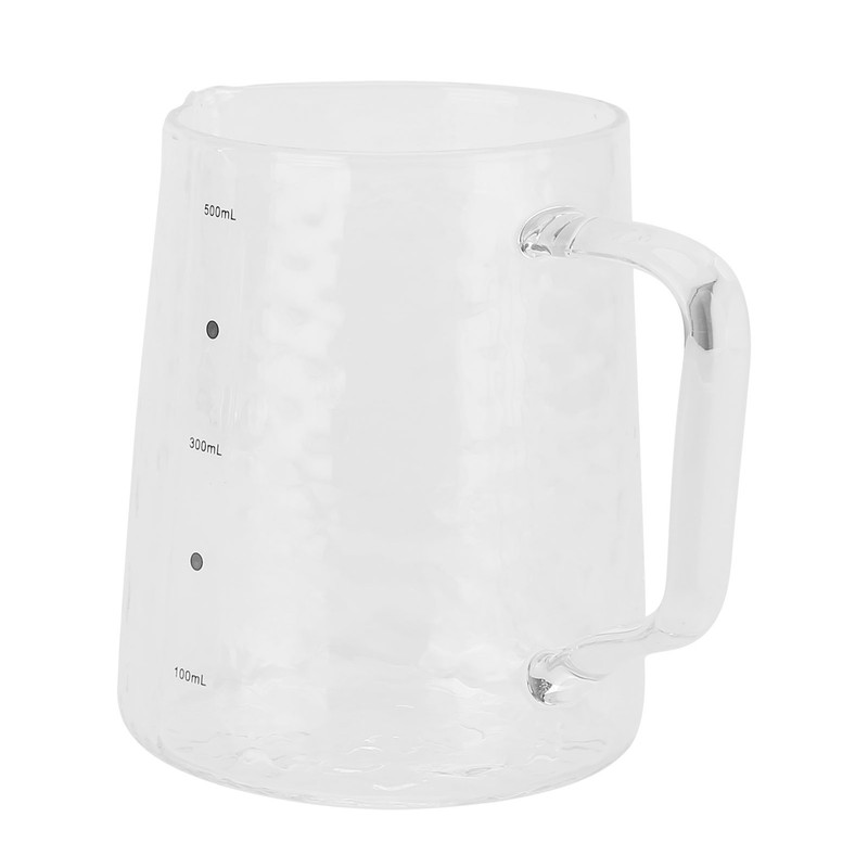 500ml Coffee Milk Cup Thicken Glass Measuring Frothing Cup for
