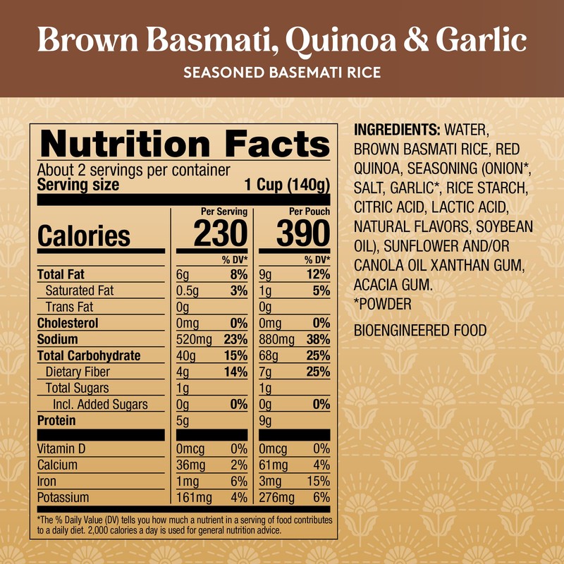 Royal Basmati Brown Rice with Quinoa and Garlic - Ready