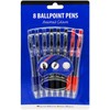 PaulStore 8 Ballpoint Pens Set Soft Non-Slip Grip Medium Ball