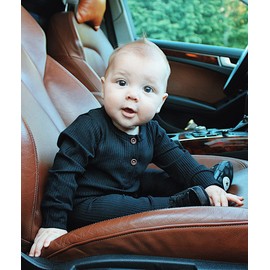 Tearfuty Newborn Baby Boy Girl Rompers Cotton One Piece Jumpsuit Long Sleeve Rompers（2 Pack）