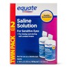 Equate Saline Solution, Contact Lens Solution for Sensitive Eyes Twin