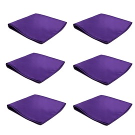 Mens Pocket Squares Handkerchief 6 PK Wedding Party Solid Color Handkerchiefs (Purple)