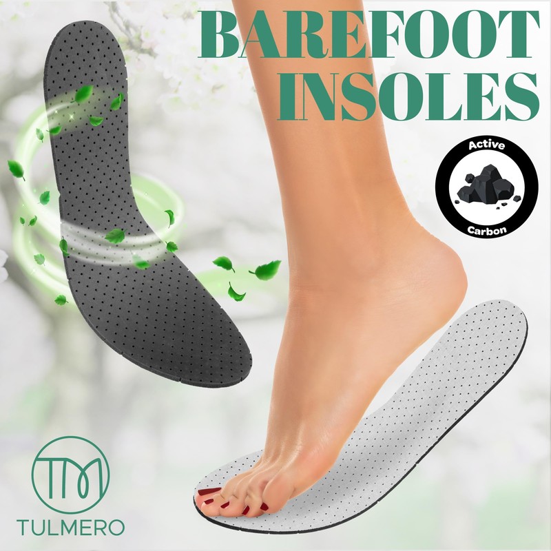 TULMERO Insoles - 4 Pairs of Activated Carbon Shoe Insoles,