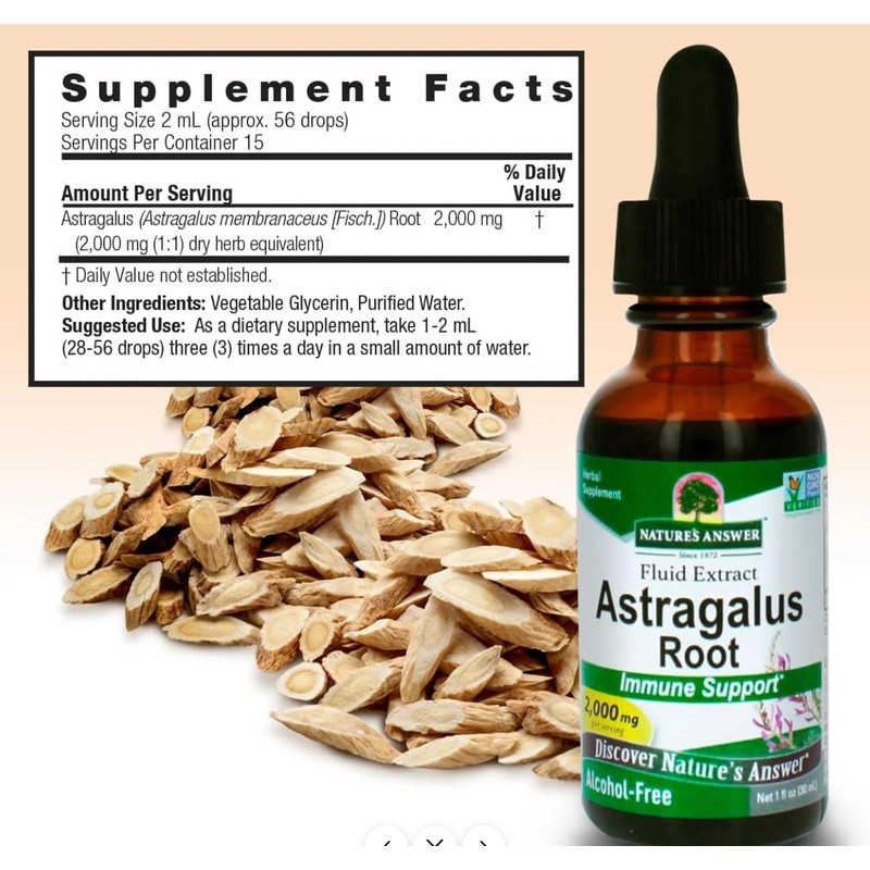 Natural's Answer, Astragalus Root, Natural Herbal Extract, Non-GMO, Gluten-Free, Vegan