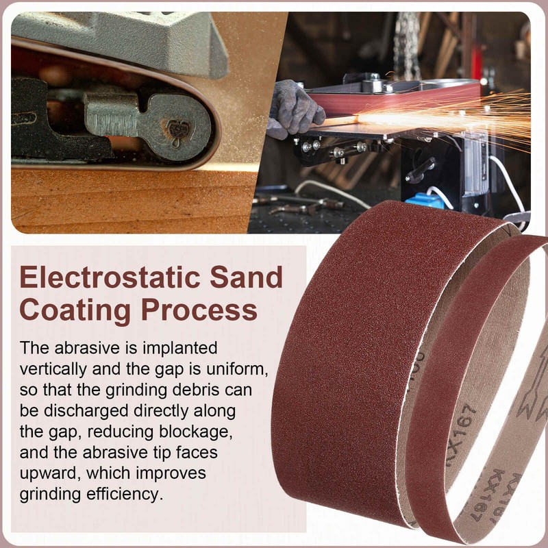 HARFINGTON 2 x 82 Inch Sanding Belts, 5 Pcs 60