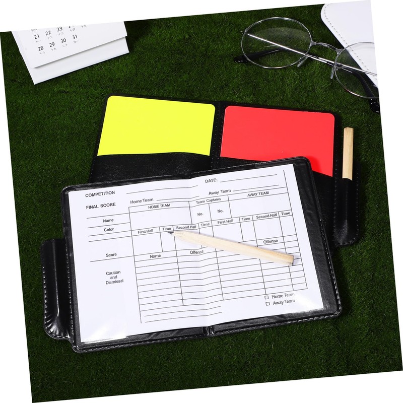 KOMBIUDA 2set Soccer Referee Kit Red Yellow Cards Referee Accessory