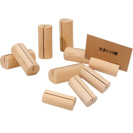 DFsucces Wooden Card Stand, 10 Pcs Natural Wood Memo Clip Photo Frame Card Stand Business Card Holder Table Number Holder Desktop Supplies Stationery (Cylinder)