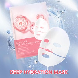 O.SECERT Collagen Face Mask - Deep Collagen Overnight mask, Hydrating Collagen Face Mask, Instant Hydrogel Anti Wrinkle Lifting Mask Firming, Moisturizing Sheet Mask, Collagen Night Wrapping Mask (4ea-Pink)