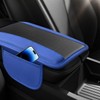 DUSCOKE Car Center Console Cover, Carbon Fiber Leather Car Armrest