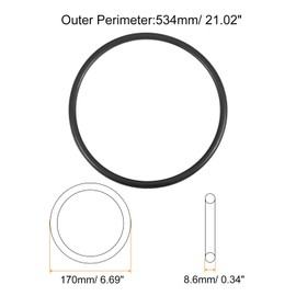 QUARKZMAN Rubber O-Ring Nitrile 170 mm AD 8.6 mm Width Sealing Washer Seal for Sewing Machine Engine Seal Repair Pack of 2