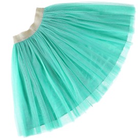 elamccor Toddler Baby Girl's Tutu A Line Knee Length Tulle Layered Long Party Skirt for Little Big Girls 1T-16T Apple Green