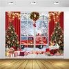 10x8ft Vinyl Christmas Photography Backdrops Xmas Window Photoshoot Backdrop Xmas