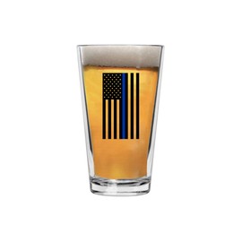 Rogue River Tactical Thin Blue Line Beer Glass Drinking Cup Pint 16oz Pub Gift For Police Officer Law Enforcement
