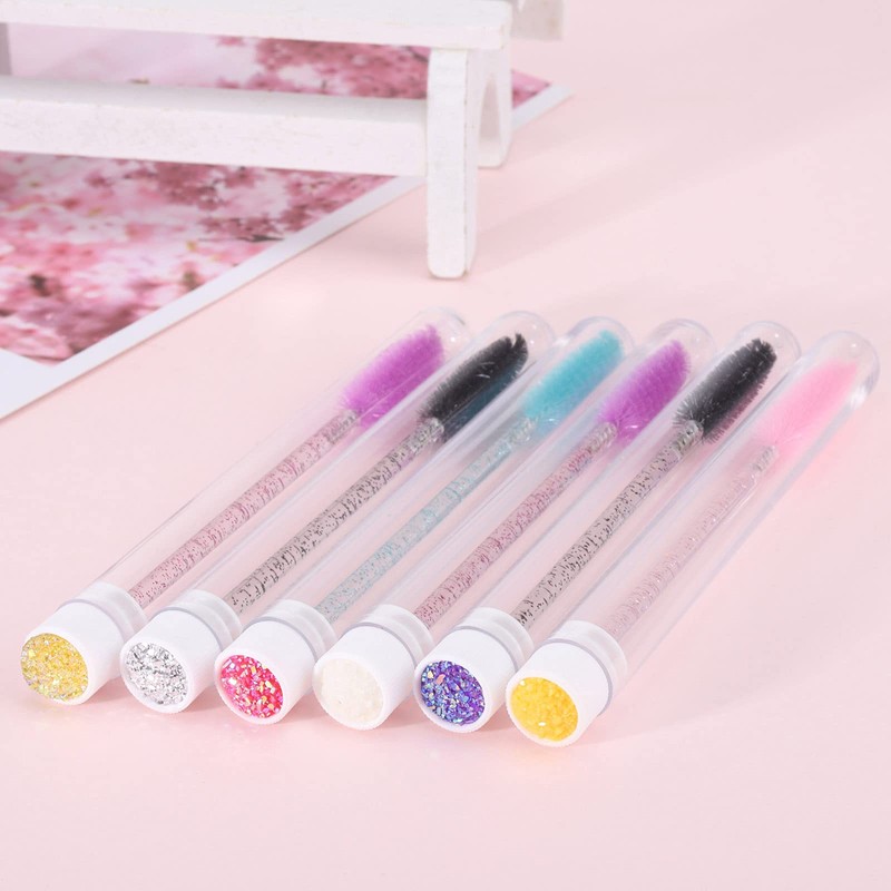 6PCS Eyelash Brushes Disposable Crystal Eyebrow Brush Spoolies for Eyelash