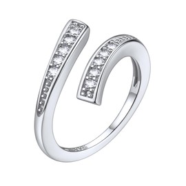 ChicSilver Sterling Silver Toe Ring Cubic Zirconia Adjustable Womens Toe Rings Hypoallergenic Rings for Women Summer Foot Jewelry