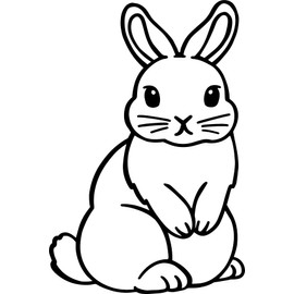 Cute Bunny Rabbit Easter Vinyl Decal Sticker for Car/Window/Wall (Blue Gloss)