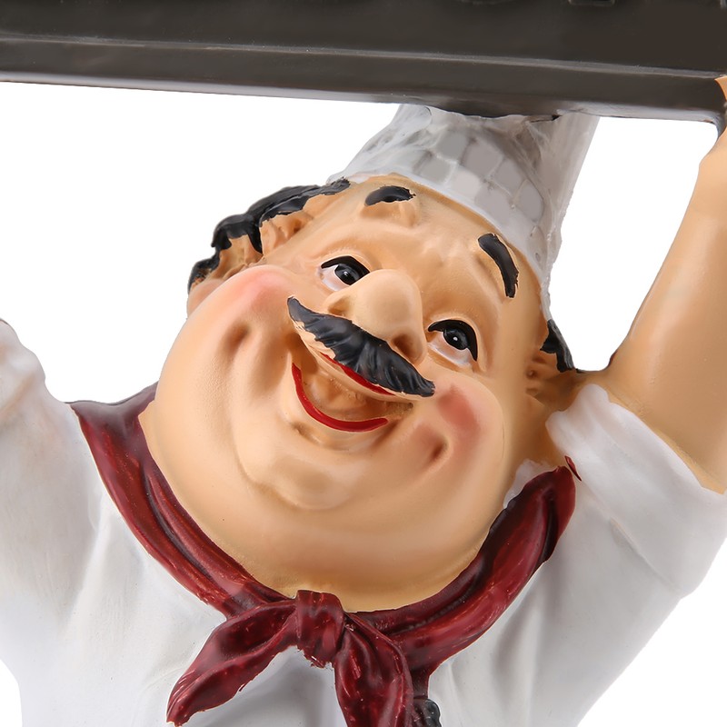 Restaurant Resin Cute Chef Figurine Miniature Statue Ornaments Welcome Board